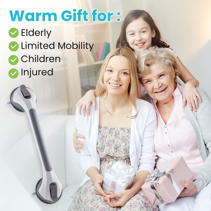 TAILI Bath Safety Grab Rail for Bathroom, Shower Handle for Handicap, Elderly, Senior, Injury Mobility aids Safety Suction Grab Bars Hold up to 113 KG No Drilling and Removable - Grey Long - NewNest Australia