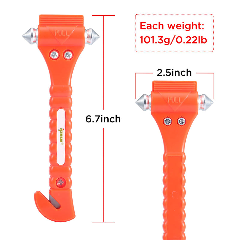 2 PCS High Carbon Steel Hard IPOW Car Safety Hammer Escape Tool With Antiskid Seatbelt Cutter, Life-Saving Emergency Glass/Window Punch Breaker Auto Rescue Disaster Hammer 2 PACK - NewNest Australia