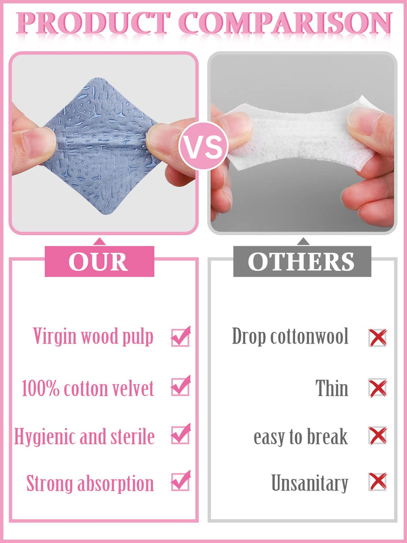 EBANKU 1000 PCS Blue Lint Free Wipes for Nails, Wipes for Eyelash Extensions Supplies Non-Woven Fabric Eyelash Glue Wipes Pads for Eyelash Glue Bottle and Nail Polish Wiping - NewNest Australia