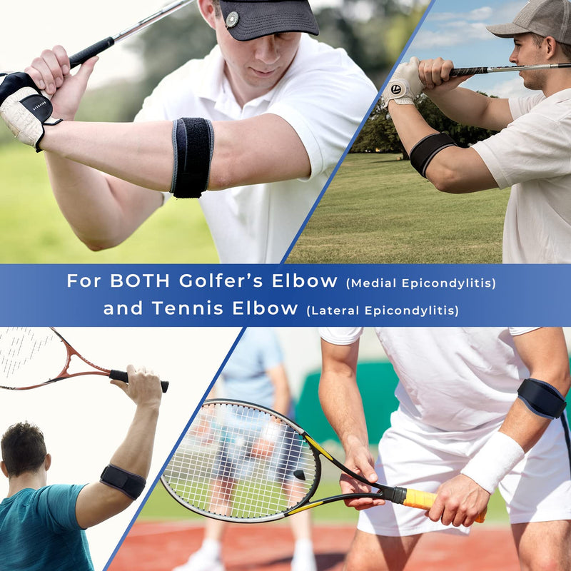 KEDLEY Tennis Elbow/Golfer’s Elbow Support Strap | Medical Grade Compression Brace | Precise Clasp for Tennis or Golfer Elbow | Fully Adjustable, Lightweight, Pain Relief and Protects Forearm Single - NewNest Australia