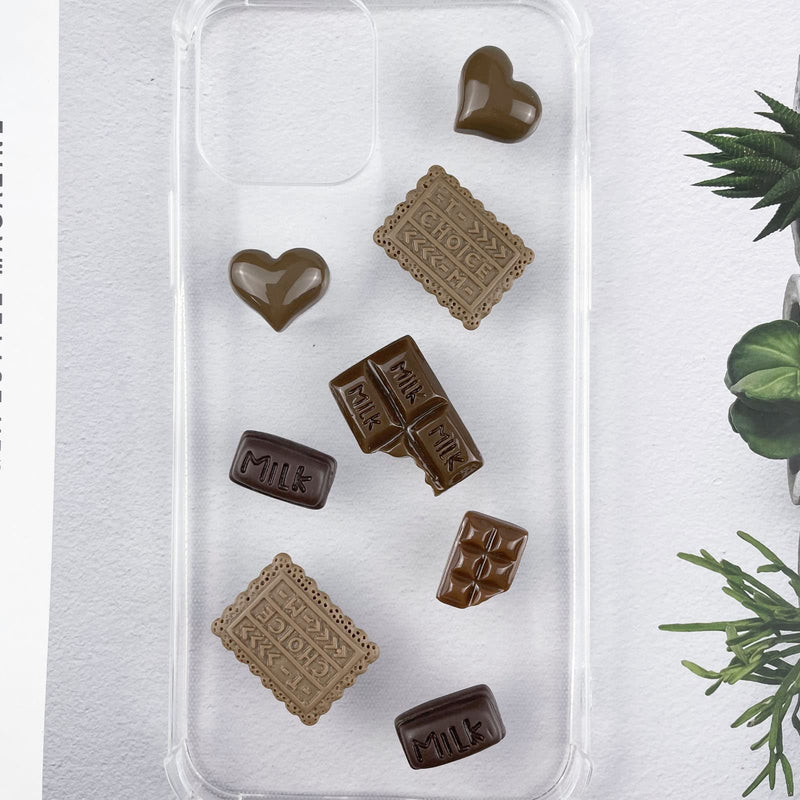60 Pcs Simulation Chocolate Resin Flatback Flat Back Cabochon Craft Decoration Chocolate Slime Beads Fake Resin Candy for DIY Crafts - NewNest Australia