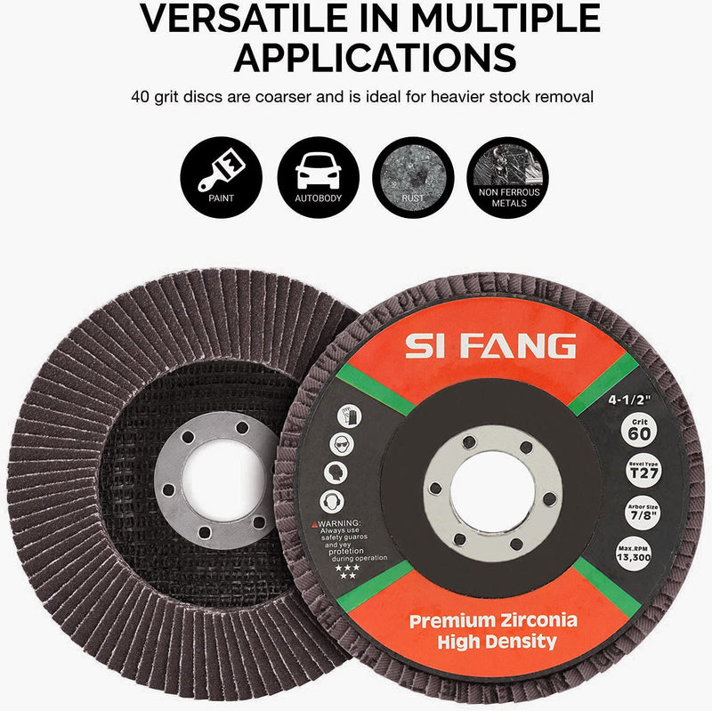 10Pack 4.5''x7/8'' Premium High Density Calcined Aluminum Oxide Flap Disc 320 Grit Type 29 320Grit - NewNest Australia