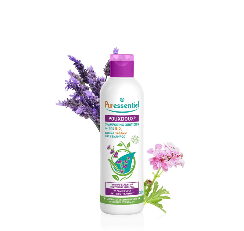 Puressentiel - Anti-Lice - Poudoux Shampoo For Daily Use Certified Organic - Removes Lice, Larvae And Nits - Active Ingredient 100% Of Natural Origin - 200 Ml - NewNest Australia