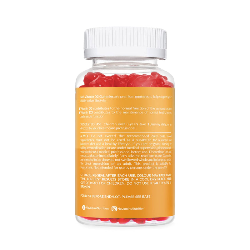 Kids Vitamin D - 3 Month Supply - Kids Vitamins – Vitamin D Gummies – 90 Chewable Kids Vitamin D - Vegetarian - Gluten Free – Childrens Vitamin D – Kids Vitamin D by Novomins - NewNest Australia