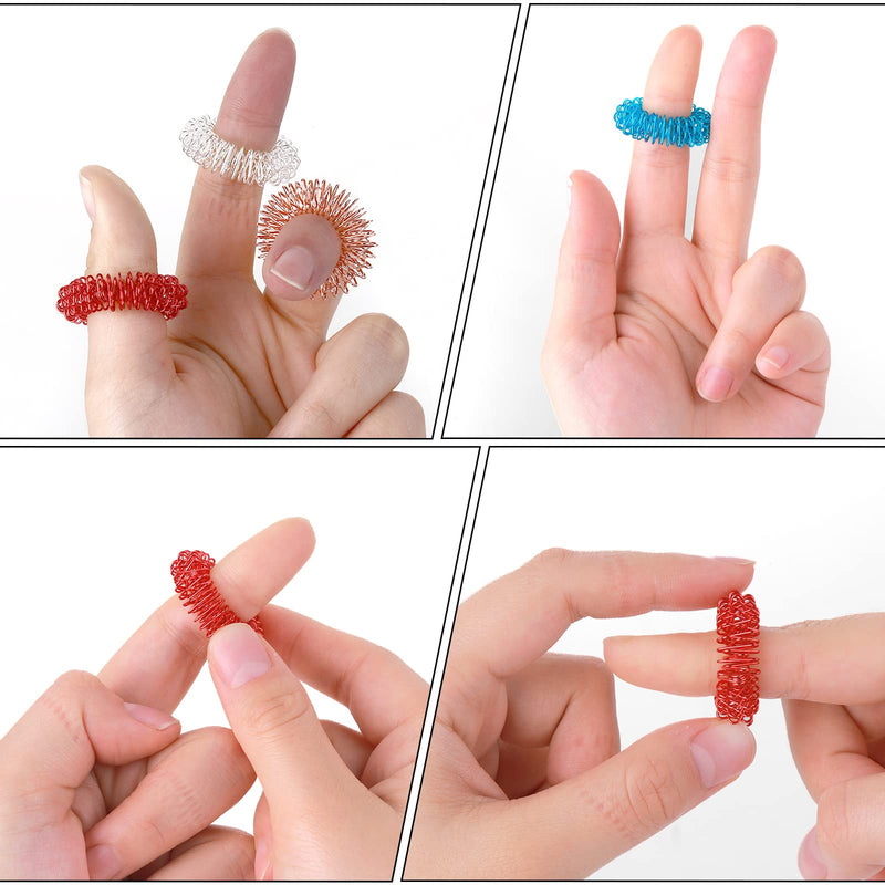 8-Piece Acupressure Ring Set, Massage Rings For Fingers, Acupressure Ring, Massage Ring For Stress Reducer And Promote Blood Circulation, Finger Massage Or Toe Massage - NewNest Australia