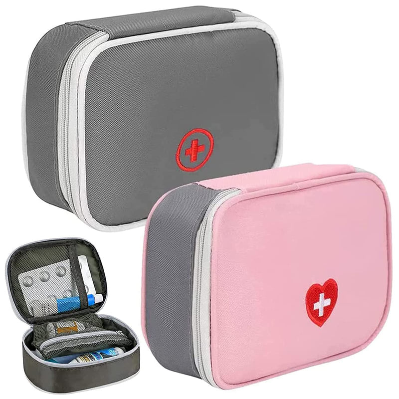 Medicine Bag Portable Mini First Aid Sets Small First Aid Bag Medical Emergency Bag Empty Portable Mini Travel Emergency Bag For Home, Travel And Camping Empty Pack Of 2 - NewNest Australia