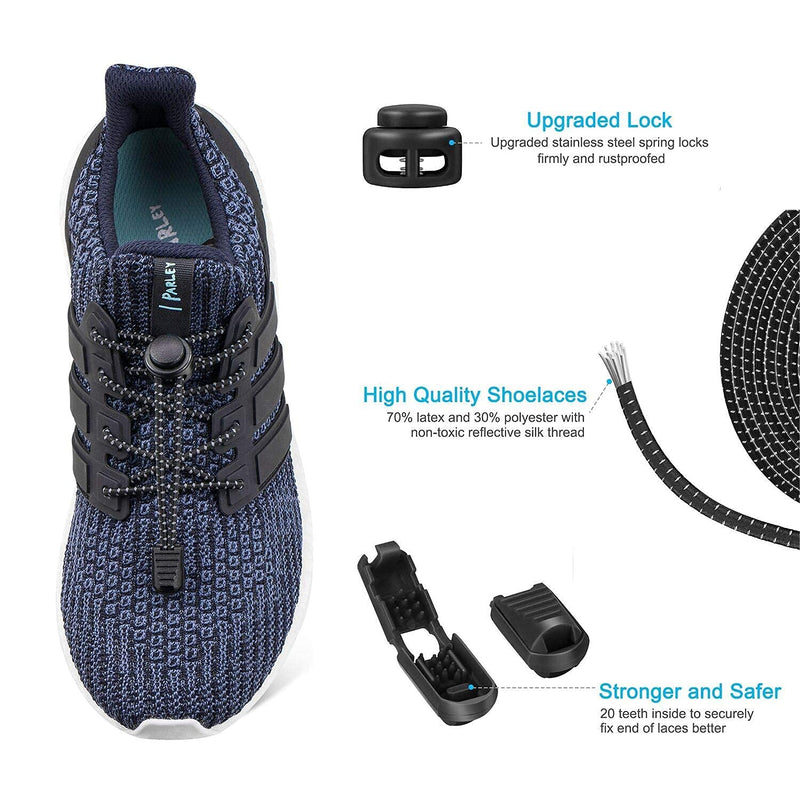5 Pairs Elastic Shoe Laces for Kids & Adults No Tie Shoe Laces Lock Shoe laces Suitable for Sneakers Hiking Shoes Board Shoes Casual Shoes Boots(Black+White+Grey+Blue+Yellow) 5 Pairs of Mixed Laces - NewNest Australia