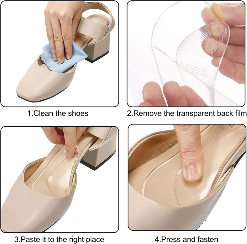 Silicone Orthotic Insoles, 2 Pairs/Set Orthotic Gel Feet Foot Arch Support Cushion Shoe Insoles Pads Flat Feet Plantar Fasciitis Insole Relieves Pain & Reduces Pressure for Men&Woman (Transparent) Transparent - NewNest Australia