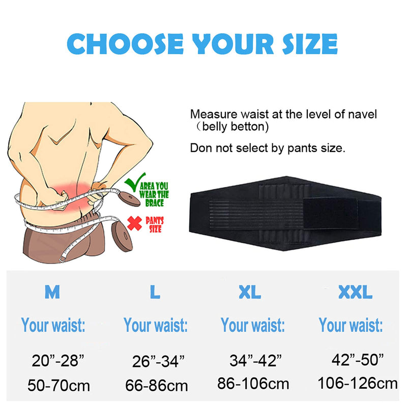 Lower Back Support Belt with 6 Stays - Back Brace for Scoliosis & Sciatica Pain Relief - Lumbar Support Belt for Men and Women, Adjustable Lower Back Support Brace with PU XL(Fits waist 34"-42") - NewNest Australia