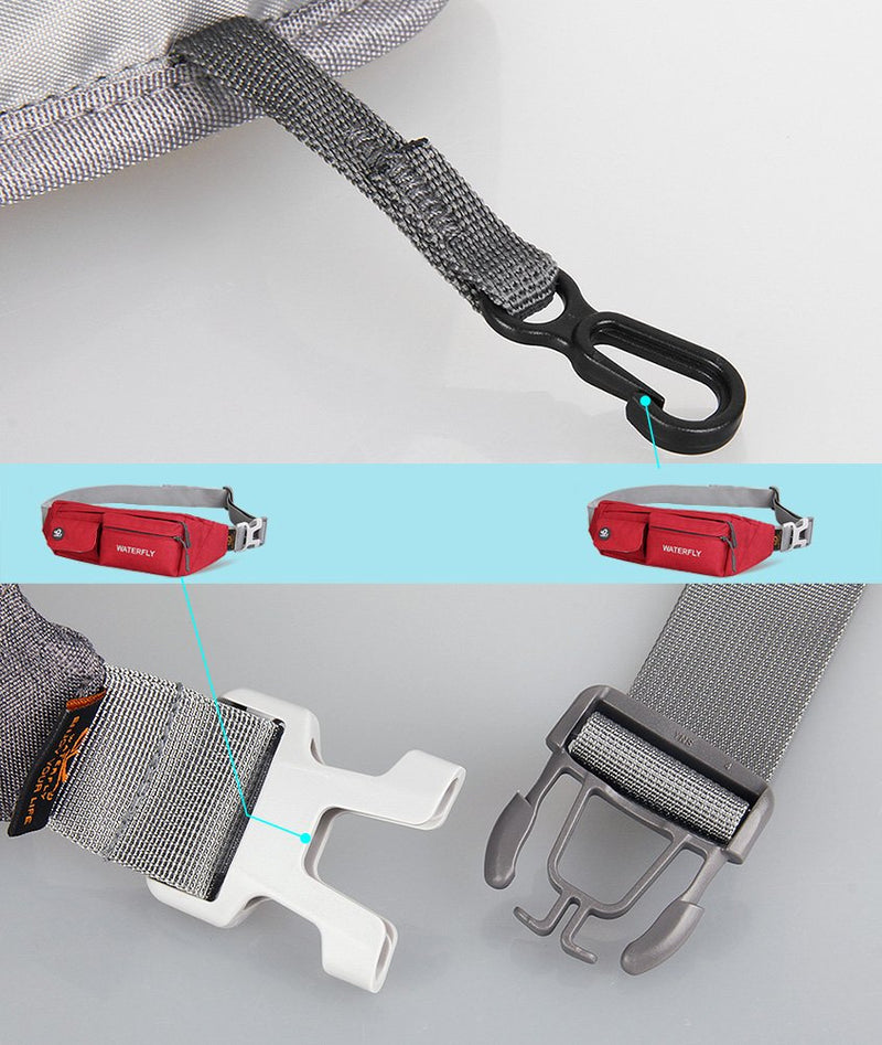 WATERFLY Fanny Pack for Women Men Water Resistant Small Waist Pouch Slim Belt Bag with 4 Pockets for Running Travelling Hiking Walking Lightweight Crossbody Chest Bag Fit All Phones Red - NewNest Australia