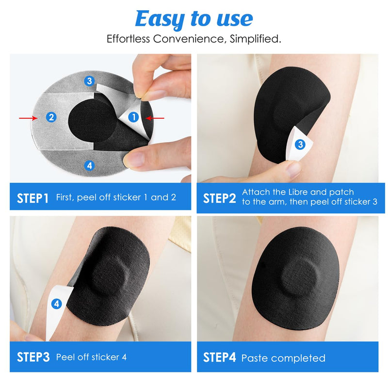 YOUSHARES 20 Packs Libre 2 Sensor Covers Waterproof - Skin Friendly Freestyle Libre Sensor Cover, Glucose Monitor Patch CGM Sensor Patchs (Black) - NewNest Australia
