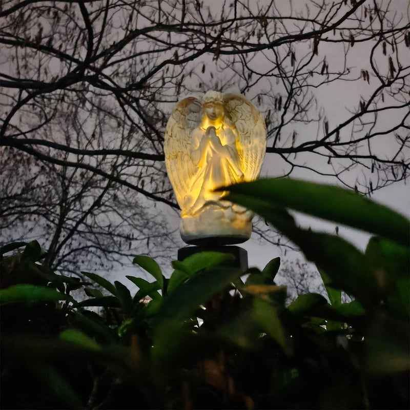 Garden Solar Light Outdoor Decor, Resin Angel Solar LED Light for Outdoor, Waterproof Light for Flower Fence Lawn Passage Walkway Courtyard Party Decoration, Angel - NewNest Australia