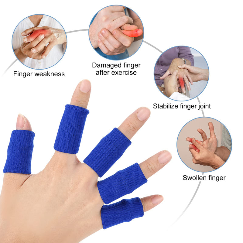 Finger Bandages, Finger Protectors, Pack Of 10, Stretchy, Flexible Finger Cuffs, Support, Finger Protection, Sports Aid, Arthritis Band Wrap For Pain Relief, Arthritis, Trigger Finger Or (Blue) - NewNest Australia