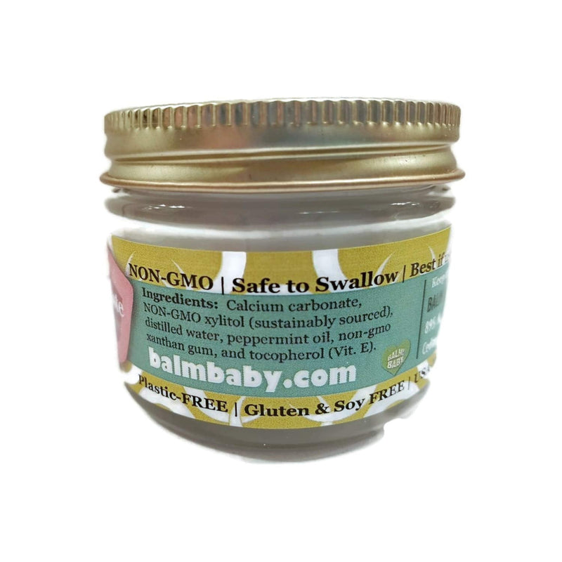Balm Baby Teeth Paste All Natural Fluoride Free Kids Toothpaste with Xylitol • Glass Jar (Zero Waste Packaging) • Made in USA (2 Pack: Mint) 2 Pack: Mint - NewNest Australia