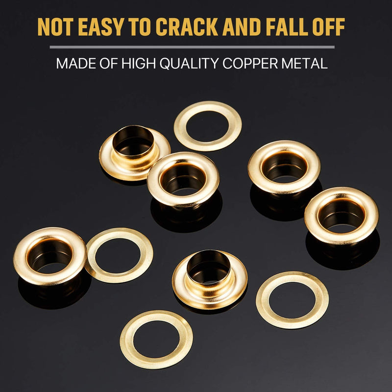 Pangda Grommet Tool Kit, Grommet Setting Tool and 100 Sets Grommets Eyelets with Storage Box (Gold, 1/2 Inch Inside Diameter) 1/ 2 Inch Inside Diameter Gold - NewNest Australia