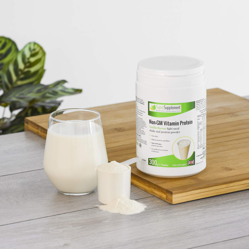 Non-GM Vitamin Protein Powders Weight Loss Shake Food Supplement (Vanilla Flavour) 300g Dairy Free Suitable for Vegetarians and Vegans Diet Meal Replacement Slimming Shakes for Weight Loss Meal - NewNest Australia