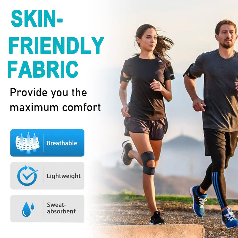 Hueglo, Knee Support For Men And Women, Knee Support With Side Stabilizers For Meniscus, Tear, Knee Pain, Adjustable Patella Knee Support, Knee Support For Acl, Mcl, Arthritis, Injury, Recovery (L) - NewNest Australia