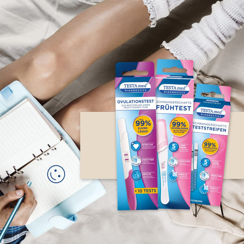 TESTA med DIAGNOSTICS Ovulation test if you want to have children, 10 pieces, shows the time of peak fertility with an overall accuracy of over 99 percent - NewNest Australia