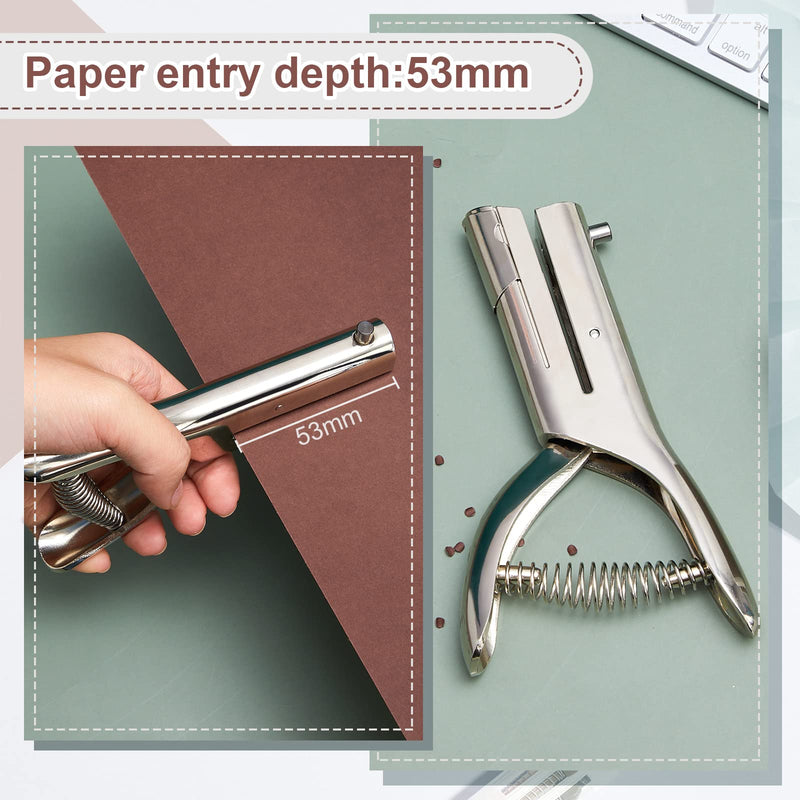 25 Sheet Capacity Heavy Duty Hole Punch Paper Punch Reduced Effort Single Hole Punch 2 Inch Reach Deep Throat Heavy Duty Hand Alloy Long Reach Punch for Paper ID PVC Cards 5 Inch Tall (1/4 Inch Hole) 1/4 Inch Hole - NewNest Australia