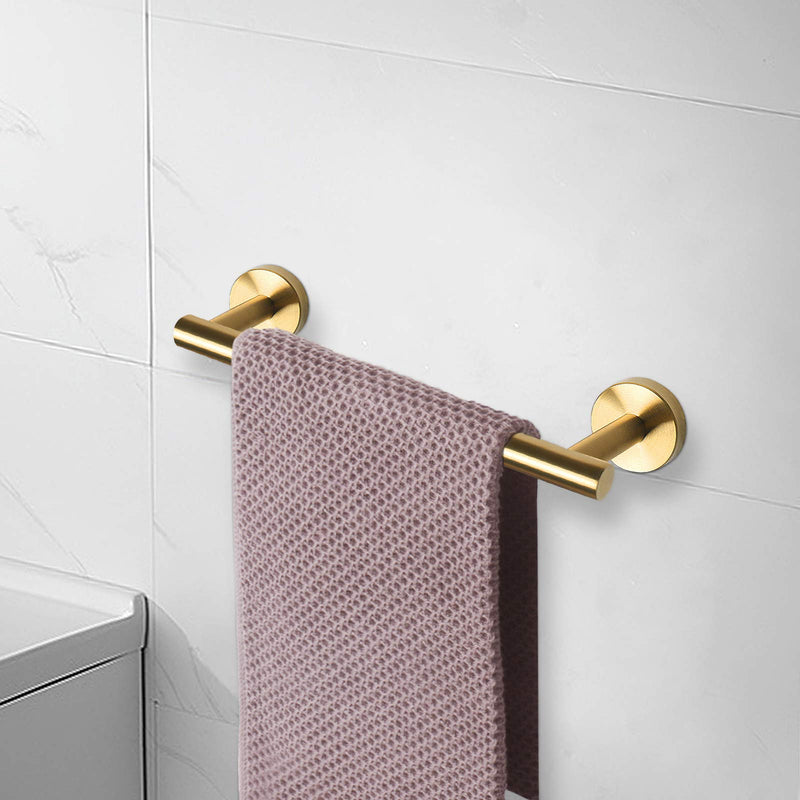 NearMoon Bathroom Towel Bar, Bath Accessories Thicken Stainless Steel Shower Towel Rack for Bathroom, Towel Holder Wall Mounted (Brushed Gold, 9 Inch) Brushed Gold - NewNest Australia