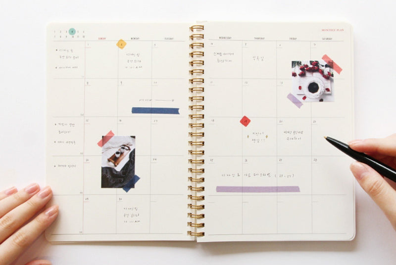 PAPERIAN Brilliant Monthly & Weekly Planner - Wirebound Undated Monthly &Weekly Planner Book Scheduler Diary (Grey Sky) Grey Sky - NewNest Australia