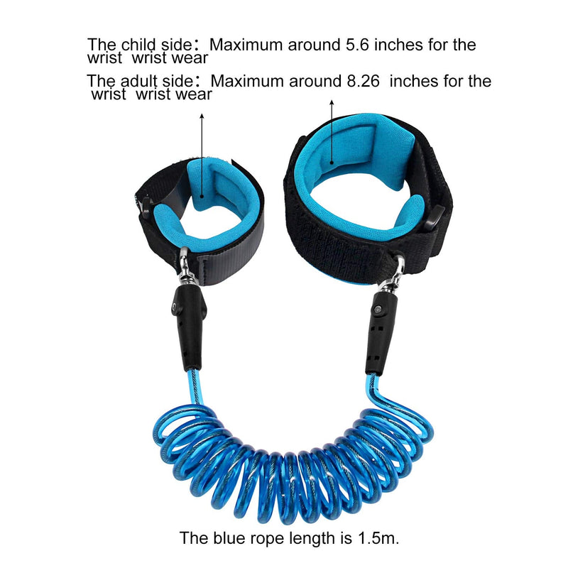 Blisstime Anti Lost Wrist Link Safety Wrist Link for Toddlers, Babies & Kids Blue 1.5m 59 Inch (Pack of 1) - NewNest Australia