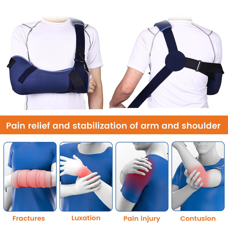 Willcom Arm Sling Shoulder Injury Immobilizer, Medical Sling with Waist Strap for Men and Women, Support Brace for Rotator Cuff Torn Hand Wrist Elbow Clavicle Post-Surgery Gifts (Medium) M - NewNest Australia