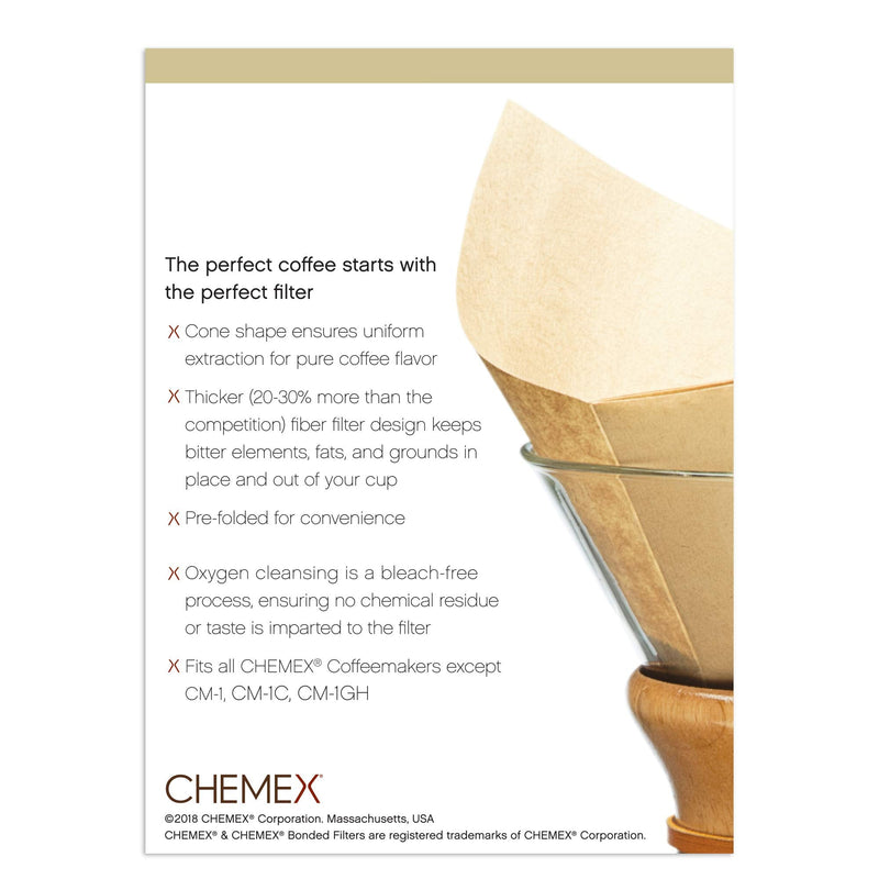 Chemex Bonded Filter - Natural Square - 100 ct - Exclusive Packaging - NewNest Australia