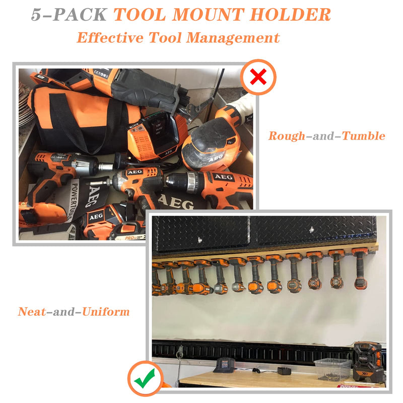 5 Packs Tools Drill Mount Holder, Fit for RIDGID 18V Li-ion Drill Tools Holder Dock Hanger with 20 Screws(No Tool) - NewNest Australia