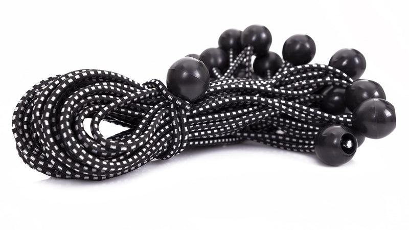 KOTAP BB-6B Ball Bungee Cord, Heavy-Duty & Versatile, Indoor & Outdoor, Tarp Tie-Down, Organize & Secure, 6-Inch, Black, 25 Pack 6 Inch - NewNest Australia