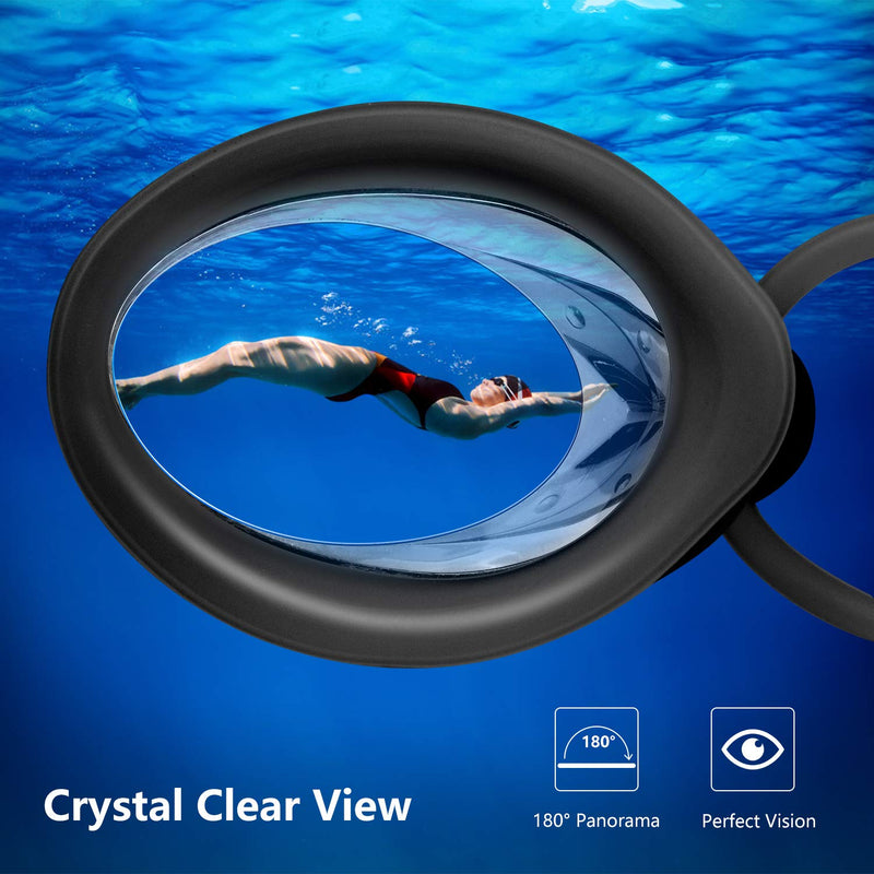 vetoky Swim Goggles, Anti Fog Swimming Goggles UV Protection Mirrored & Clear Blue+black - NewNest Australia