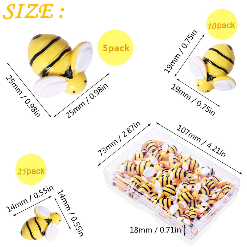CCOZN 40 Pieces Tiny Resin Bees,Tiny Resin Garden Bumblebees Embellishment Bee Decors with Box DIY Wreath Bees Decoration for DIY Crafts Scrapbooking Party Home Decor - NewNest Australia