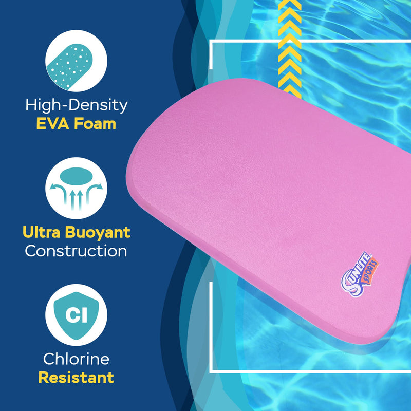 Sunlite Sports Swimming Kickboard, Training Aid Float for Swimming and Pool Exercise Adult Large Pink - NewNest Australia