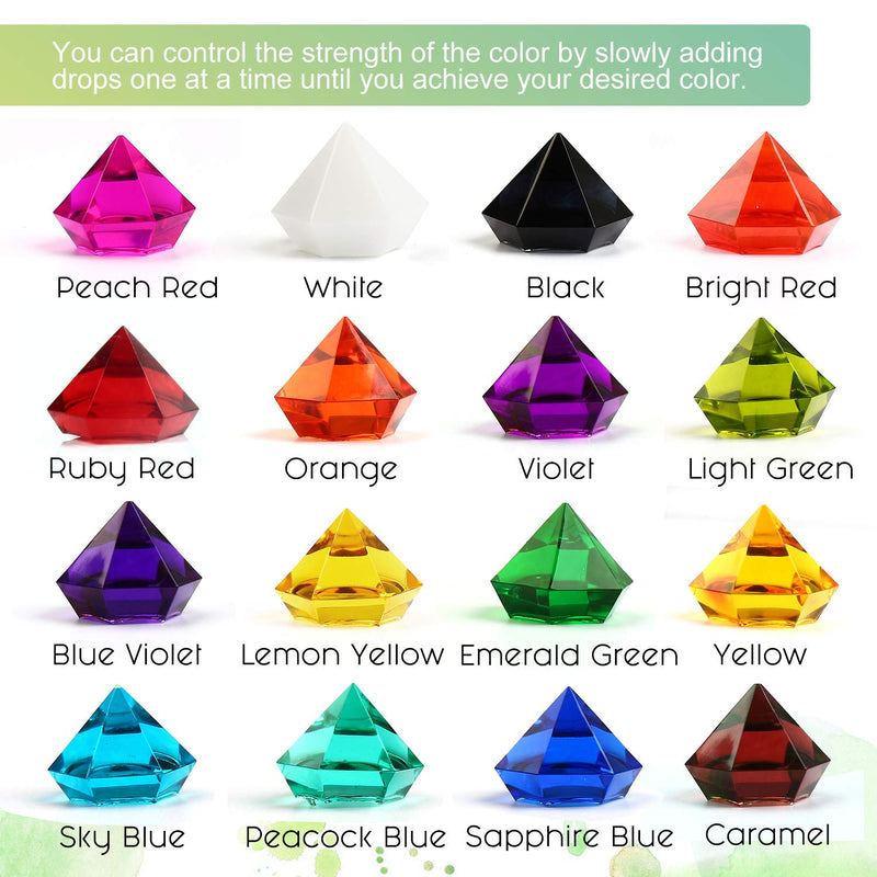 LET'S RESIN Epoxy Resin Pigment 16 Color Liquid Epoxy Resin Dye, Concentrated Epoxy Resin Paint,Resin Colorant for Resin Coloring,Resin Jewelry, Resin Art DIY Making (Each 0.35oz) - NewNest Australia