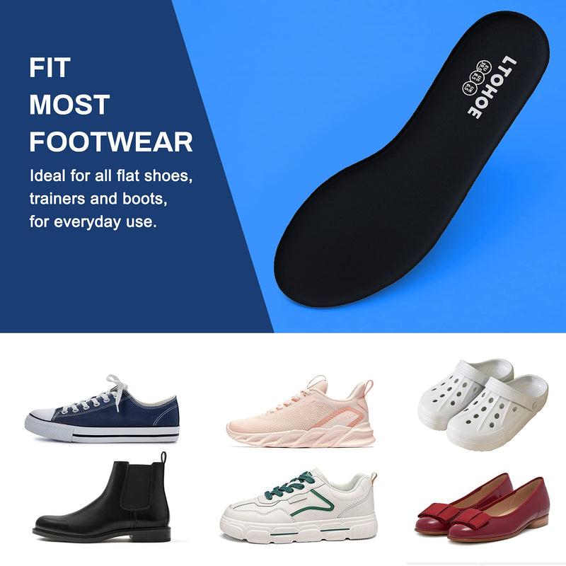 Memory Foam Insoles for Women, Replacement Shoe Inserts for Work Boot, Running Shoes, Hiking Shoes, Sneaker, Cushion Shoe Insoles Shock Absorbing for Foot Pain Relief, Comfort Inner Soles Black US 5 5 US Women Black-6mm - NewNest Australia
