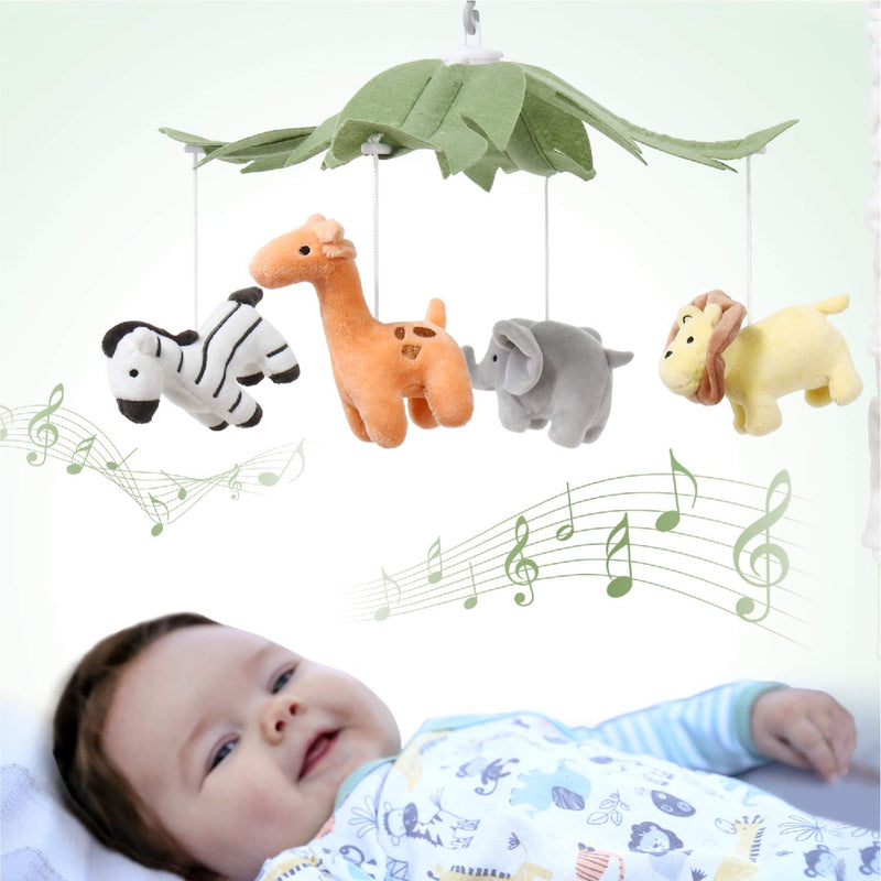 NewNest Australia - The Peanutshell Safari Animals Musical Crib Mobile for Baby Boys & Girls | Digital Music Box with 12 lullabies… 