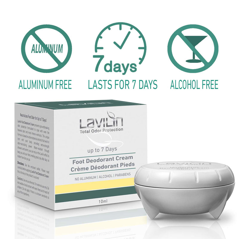 LAVILIN Foot Deodorant Cream - Neutralizes Foot Odor for Up to 7 Days | The Different Way to Prevent Embarrassing Smells – Aluminum, Alcohol, Paraben Free | Cruelty-Free and Kind to Your Skin Standard - NewNest Australia