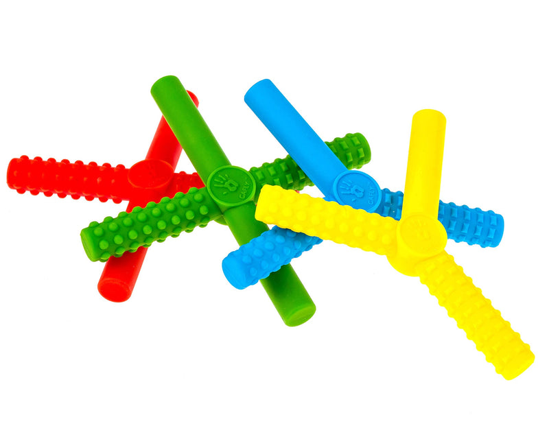 Gafly X's and Y's (5 Pack)-Sensory Chewy for Children with Autism, Kids Special Needs Chew Tubes, Oral Motor Chewers, Silicone, Red Blue Yellow Green - NewNest Australia