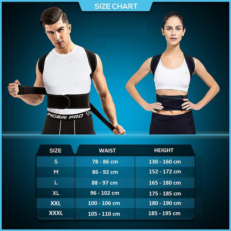 Ducomi Royal Adjustable Magnetic Shoulder Strap Posture Corrector for Men and Women, Posture Corrector with 12 Magnets 800 Gauss (Black, M) - NewNest Australia