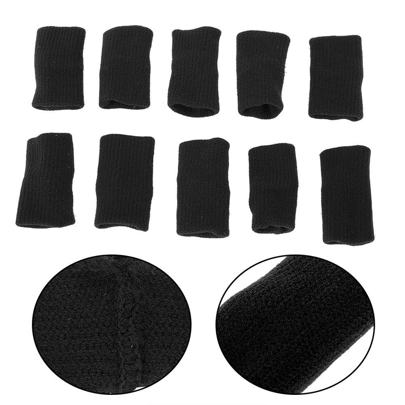 Finger Sleeve Support 10Pcs/Set Finger Protection Clip Sports Aid Arthritis Band Wrappers For Basketball, Baseball, Cricket, Tennis, Badminton, Volleyball Boat Trip Black - NewNest Australia