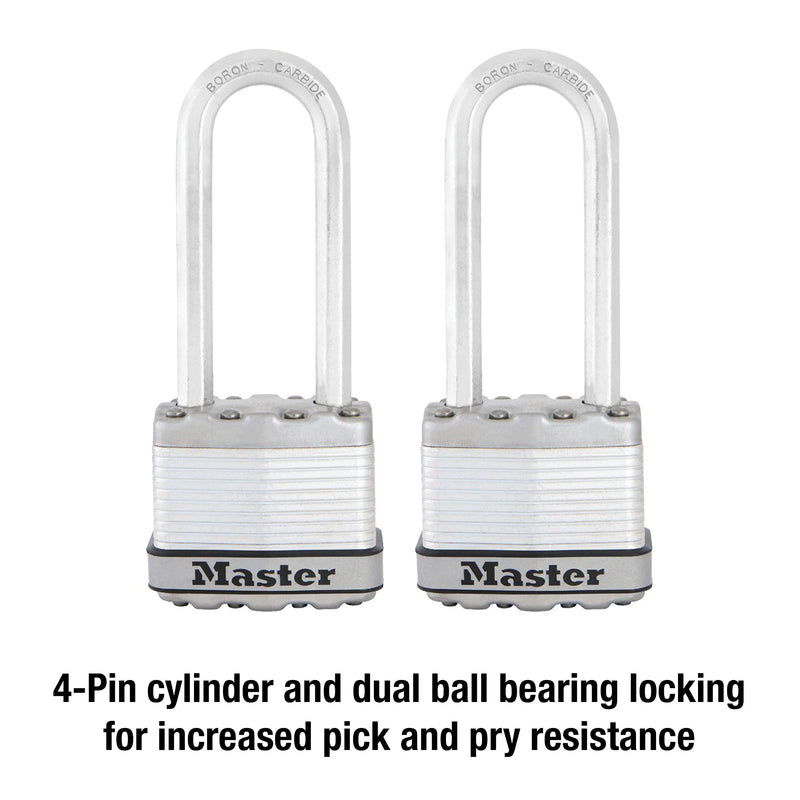 Master Lock M1XTLJ Magnum Heavy Duty Padlock with Key, 2 Pack Keyed-Alike 2-1/2-Inch Shackle 2-Pack - NewNest Australia