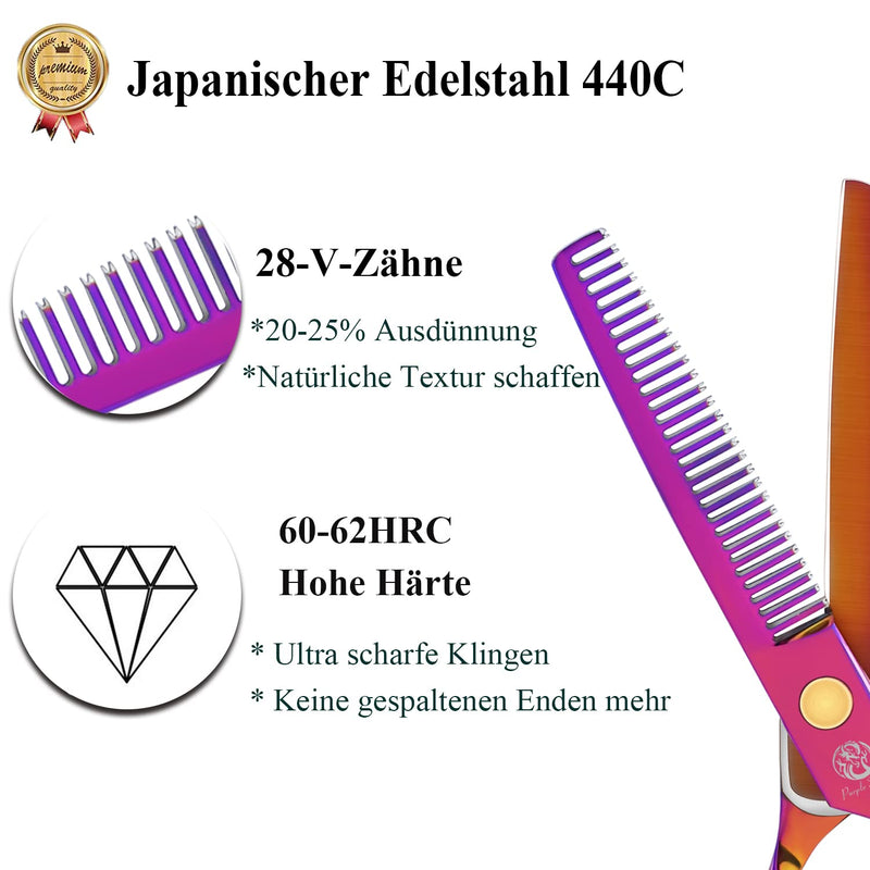 Purple Dragon Hairdressing Scissors, 5.5 Inch, Professional Hairdressing Scissors Set, Perfect Haircut For Men And Women, Sharp Scissors For Barbers / Hairdressing / Beginners (Iridescent) - NewNest Australia