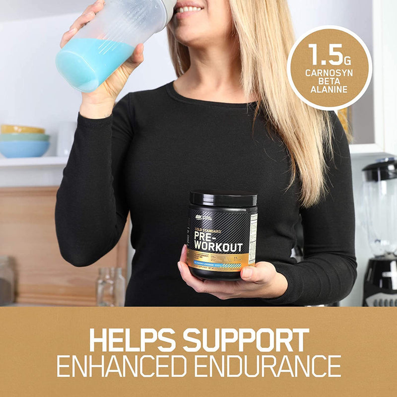 Optimum Nutrition Gold Standard Pre-Workout, Vitamin D for Immune Support, with Creatine, Beta-Alanine, and Caffeine for Energy, Keto Friendly, Blueberry Lemonade, 30 Servings (Packaging May Vary) - NewNest Australia