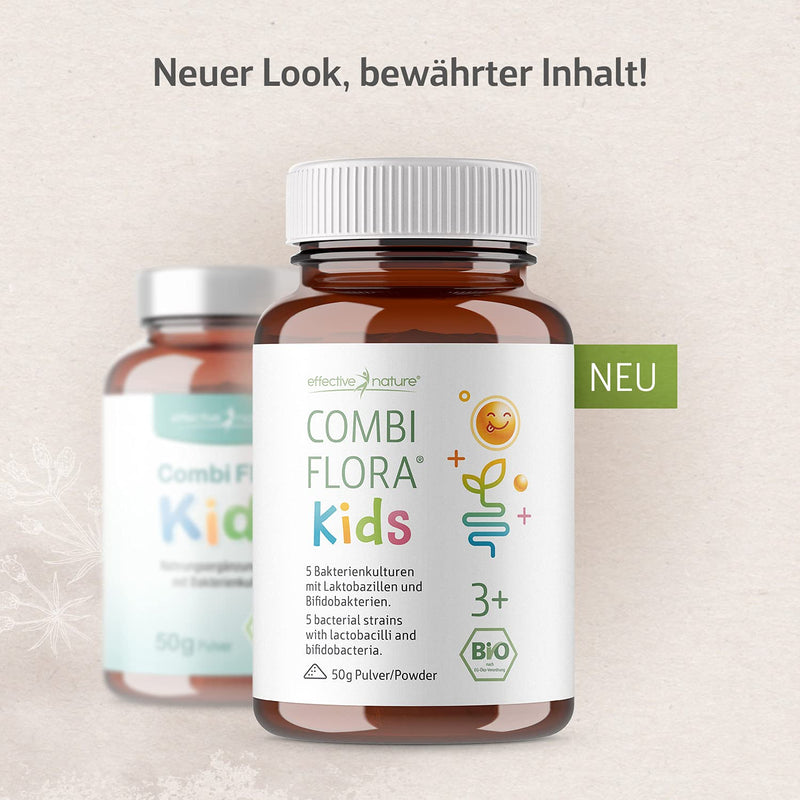 Combi Flora Kids Bio - 50 g - With Bifidobacterium & Lactobacillus for children - Powder with measuring spoon - With 5 bacterial strains for children aged 3 and over - NewNest Australia