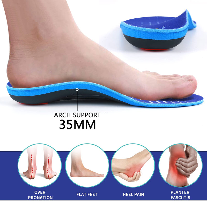 TOPSOLE Orthotic Insoles for Plantar Fasciitis, Flat Feet Metatarsalgia Insoles,Heel Spur Shoe Inserts, Work Boot Shoe Insoles Shock Absorbing Comfort Sports Running Arch Support Insoles for Men Women UK-5-24cm Bule - NewNest Australia