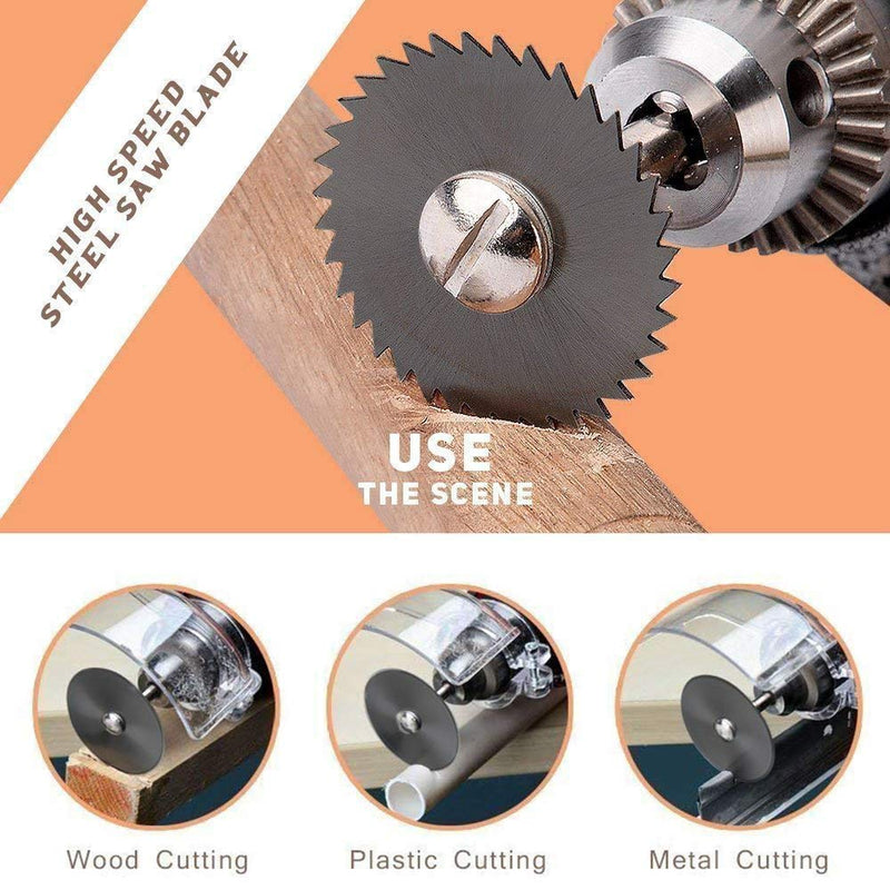 6 Pcs Rotary Drill Saw Blades, Steel Saw Disc Wheel Cutting Blades with 1/8" Straight Shank Mandrel for Dremel Fordom Drills Rotary Tools (22mm 25mm 32mm 35mm 44mm 50mm) (Color A) - NewNest Australia