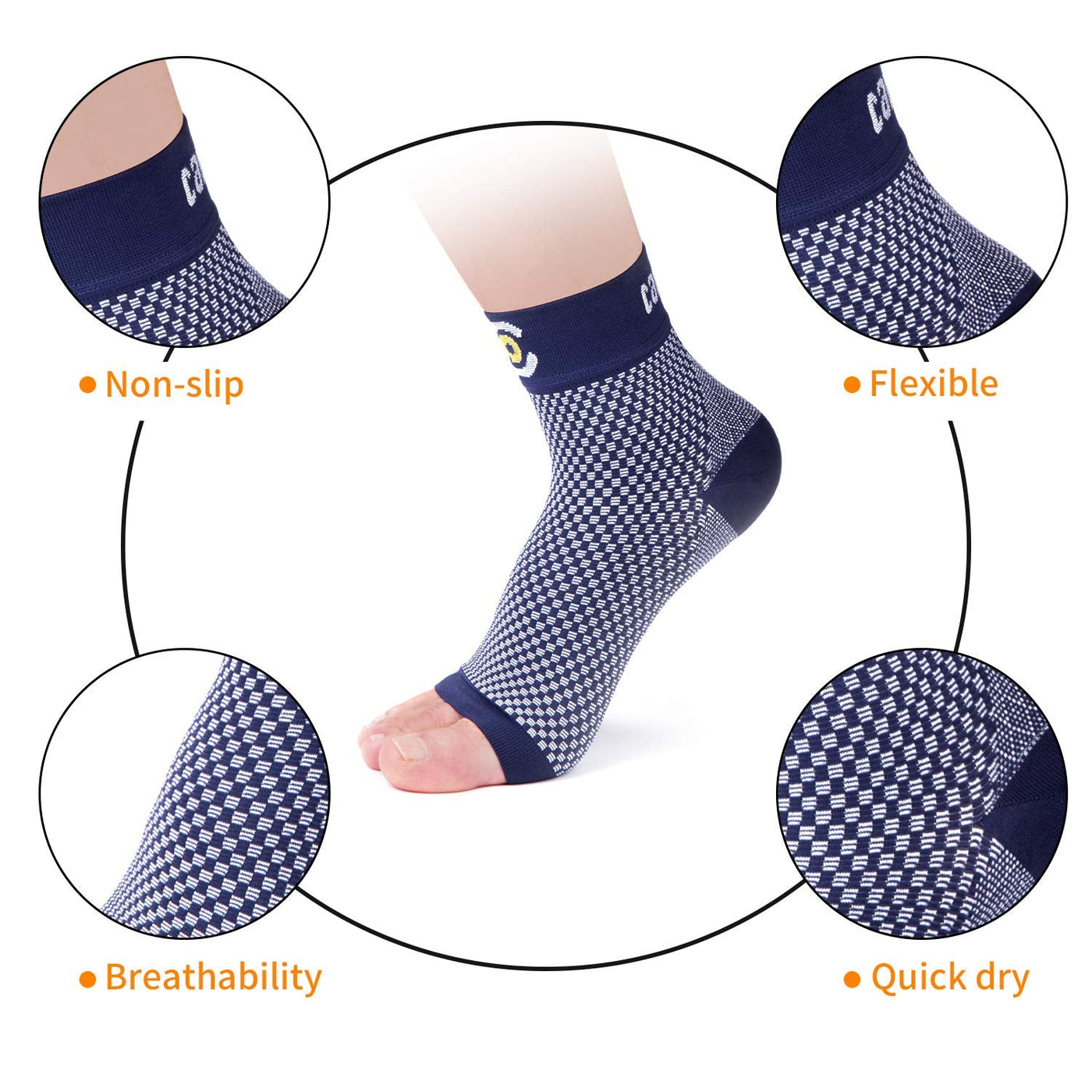 CAMBIVO Plantar Fasciitis Compression Socks for Women and Men, 2 Pair Ankle  Brac