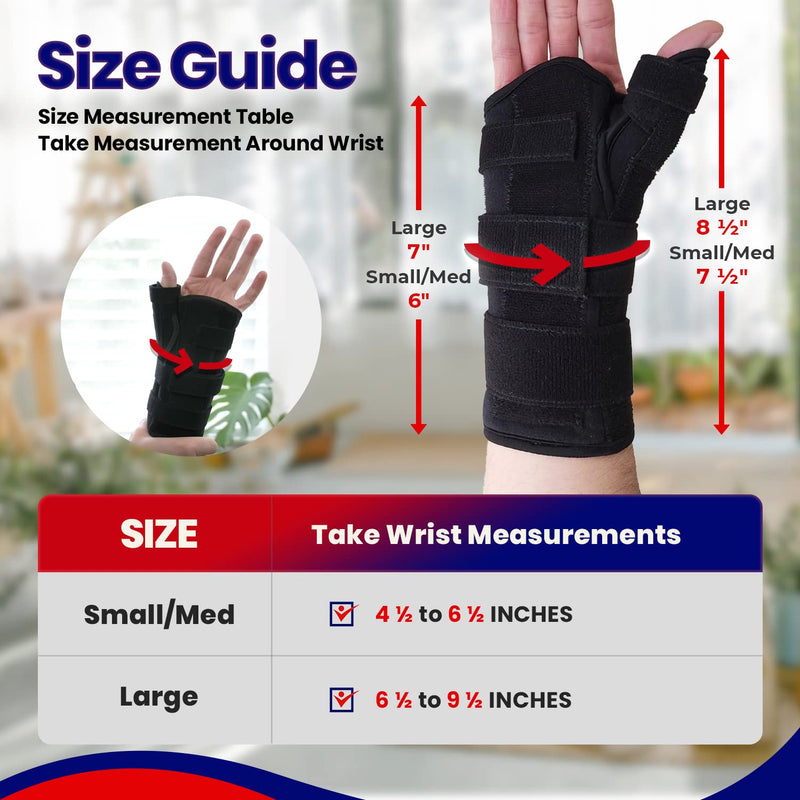 Thumb Spica Splint & Wrist Brace – Both a Wrist Splint and Thumb Splint to Support Sprains, Tendinosis, De Quervain's Tenosynovitis, Fractures or Trigger Thumb. Hand Brace for Carpal Tunnel Left - Lar L - NewNest Australia