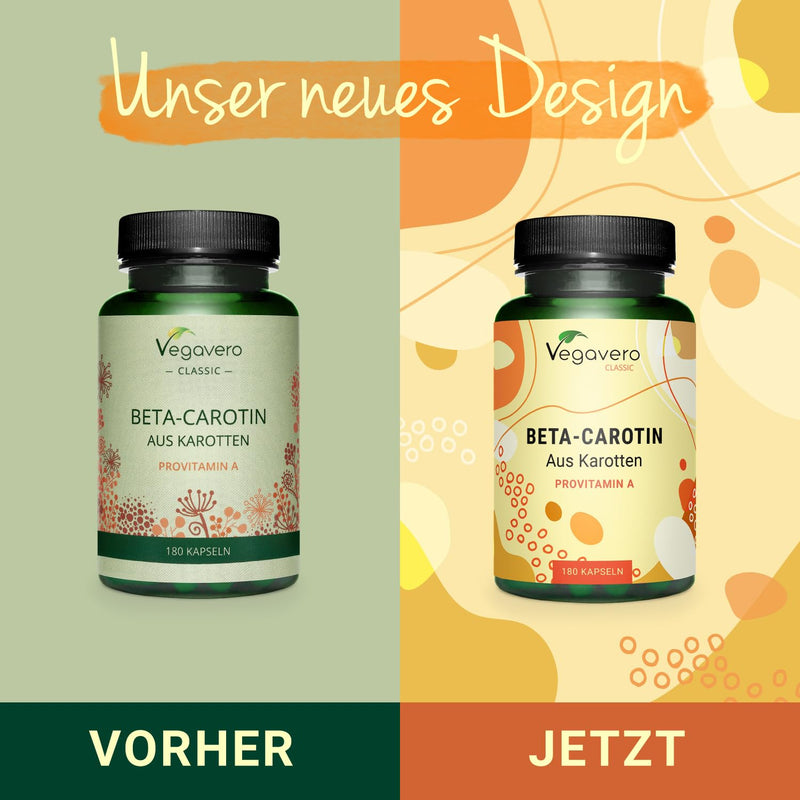 Beta carotene capsules | Price-performance winner 2024* | 100% natural from carrot extract | Tanning capsules - eyes* | German production Vegavero® | Laboratory tested, vegan, no additives | 180 capsules - NewNest Australia