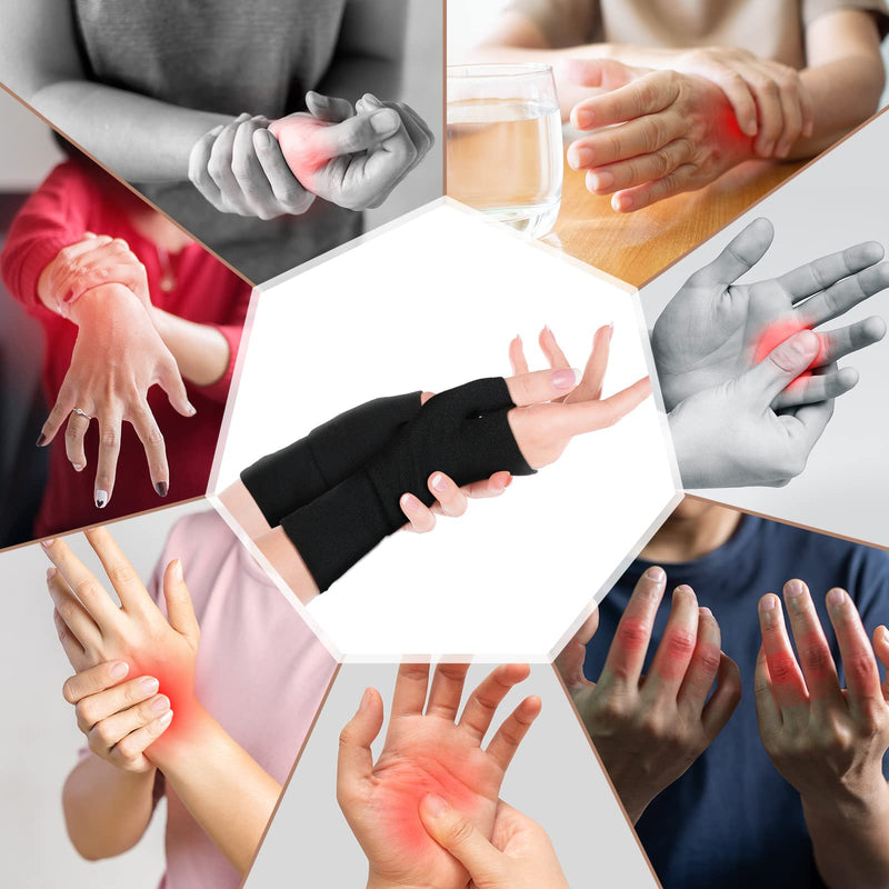 Geyoga Pack of 2 Compression Support Thumb Splint Breathable Thumb Support Elastic Bandage Thumb Supports for Women Men Sports M (Black) Black - NewNest Australia